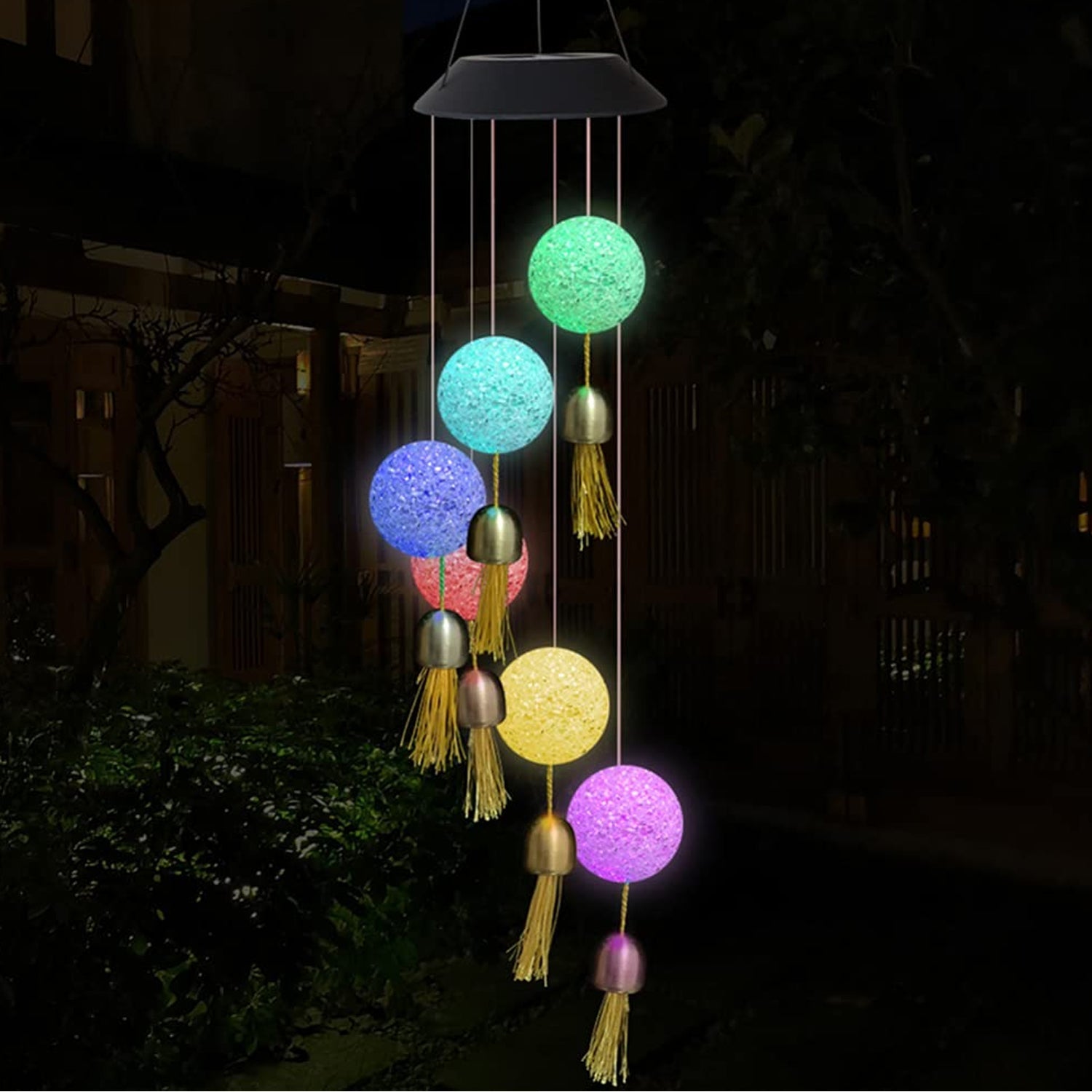8318 Solar Crystal Ball Wind Chime, Color Changing Solar Powered LED Hanging Wind Chime Light Mobile for Patio Yard Garden Home Outdoor Night Decor, Gifts 8318 Solar Crystal Ball Wind Chime, Color Changing Solar Powered LED Hanging Wind Chime Light Mobile for Patio Yard Garden Home Outdoor Night Decor, Gifts